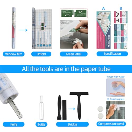 Frosted Privacy Film for Home Windows - Pure, 17.5 x 78.7 Inches