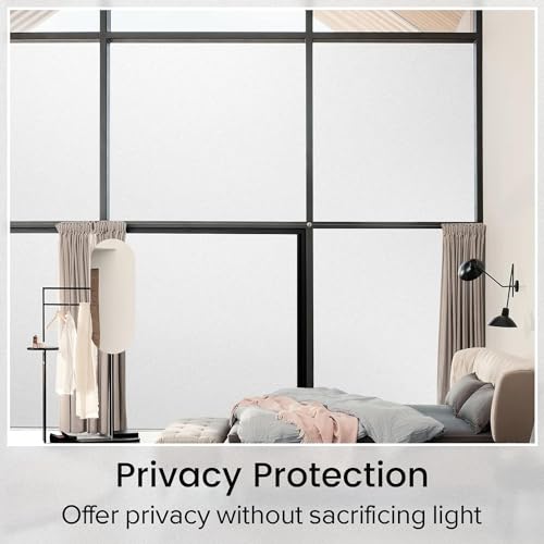 Privacy Film for Bathroom, Matte White, 23.6 x 78.7
