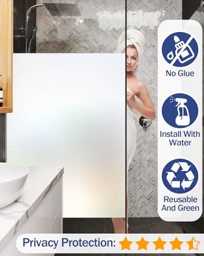 Frosted Glass Window Film for Home and Office Privacy (Pure, 17.5 x 78.8 In)