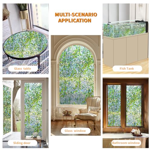 Leaf Rainbow Privacy Window Film for Room Decoration
