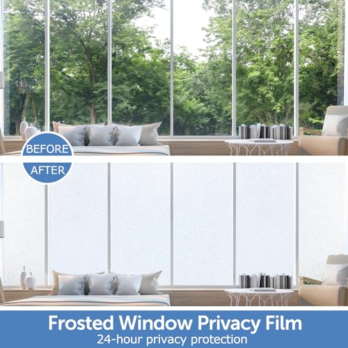 Frosted Window Film for Home and Office - UV Blocking, Heat Control - 35.4 x 196.8 Inches