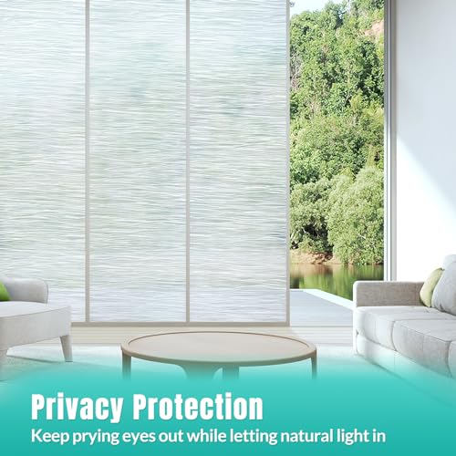 Frosted Glass Cling Vinyl for Home Office Window, UV Blocking Heat Control Film