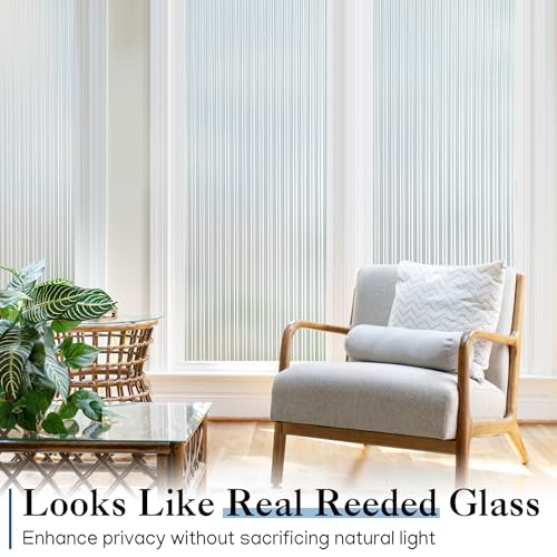 Privacy Film for Glass Windows, Frosted UV Blocking Stickers, Decorative Cover for Bathroom Office, 17.5 x 78.7