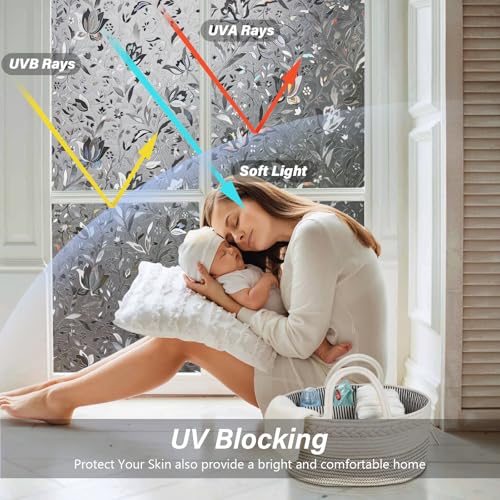 Grayish Black Privacy Window Film for Home - Anti-UV Sun Blocker & Heat Control