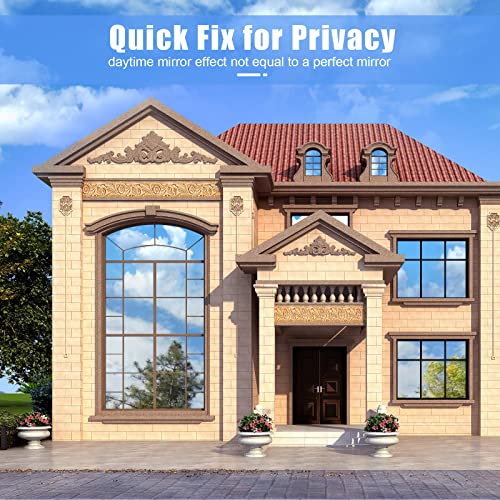 Window Tinting Film for Daytime Privacy and Sun Blocking at Home - Anti-UV, Reflective, Static Cling (17.5 x 78.7 Inches, Black Silver) - for Homeowners