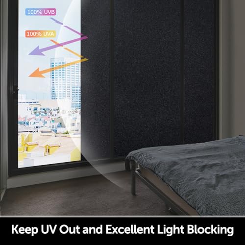 Blackout Window Film for Day Sleep, Privacy & Heat Control